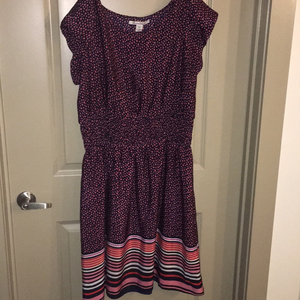 Blue and red dress